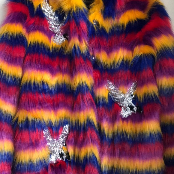 Nasty Gal Rare Bird Faux Fur Coat - Picture 5 of 8